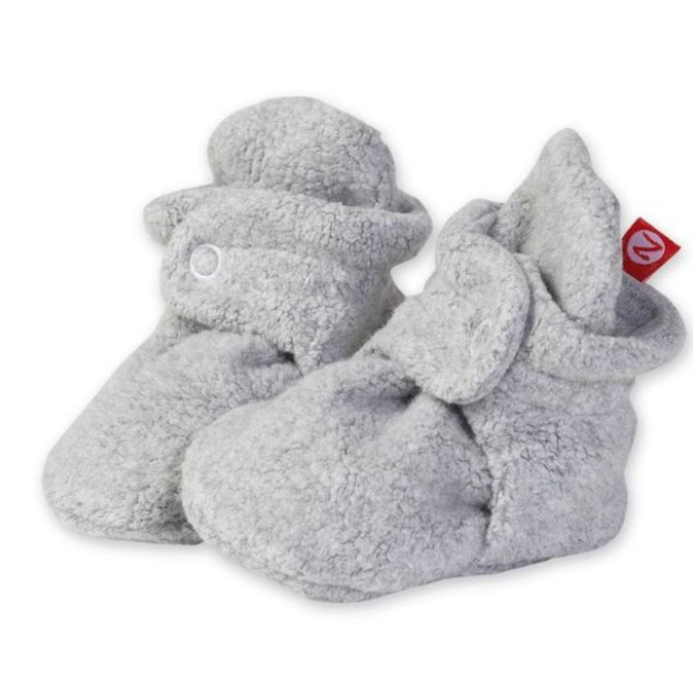 Zutano grey fleece booties